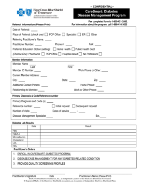 CareSmart Diabetes Disease Management Program Referral Form