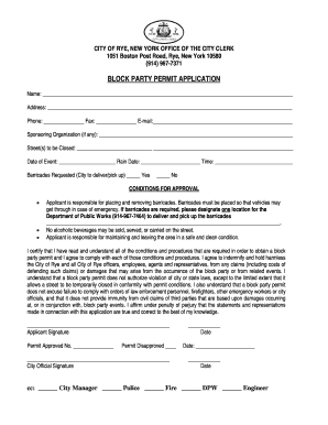 Fillable Online BLOCK PARTY PERMIT APPLICATION - E-Gov Link Fax Email ...