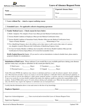 Leave of Absence Request Form - CMS4Schools