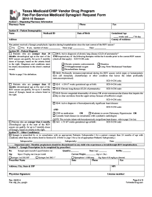 Texas Medicaid Synagis Request Form