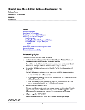 Fillable Online Oracle Java Micro Edition Software Development Kit Fillable Online Oracle Java Micro Edition Software Development Kit