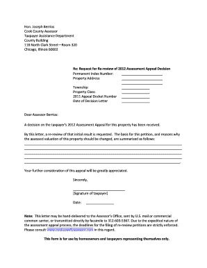 Request for Re-review of Assessment Appeal