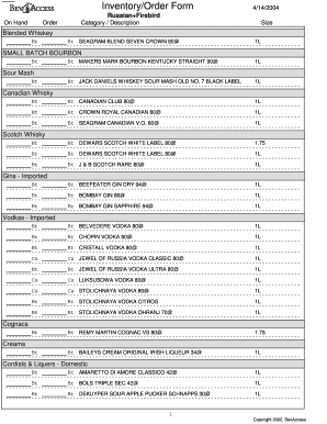 Inventory Order Form