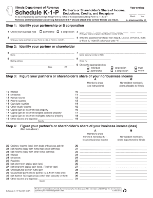 Illinois Schedule K-1-P Tax Form