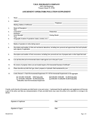 Amusement Operators Pollution Supplement