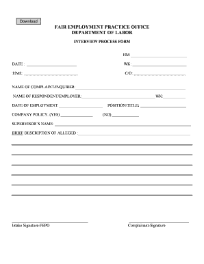 Interview Process Form