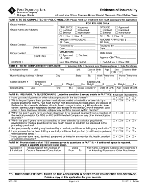 Fort Dearborn Life Evidence of Insurability