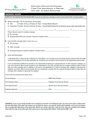 Employee Insurance Waiver Form