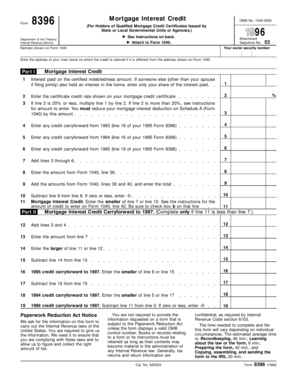 Form 8396 Mortgage Interest Credit