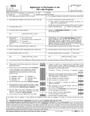 IRS Form 8633 Application