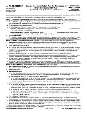 Form 5304-SIMPLE Savings Incentive Match Plan