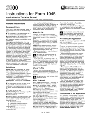 IRS Form 1045 Instructions