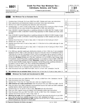 Form 8801 2001