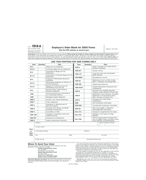 IRS Form 7018-A Employer’s Order Blank