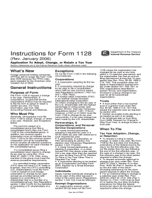 IRS Form 1128 Instructions