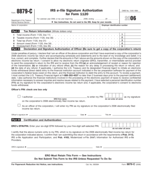 IRS Form 8879-C 2006