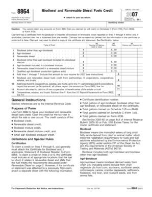 Form 8864 Biodiesel and Renewable Diesel Fuels Credit