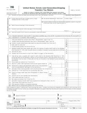 Form 706 US Estate Tax Return