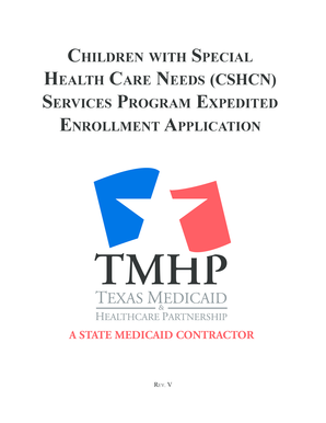 CSHCN Services Program Expedited Enrollment Application
