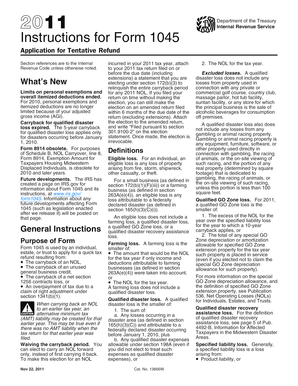Instructions for Form 1045 (2011)