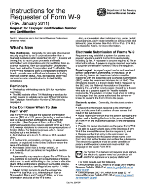 Form W-9 Instructions