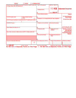 IRS Form 1099-INT 2013
