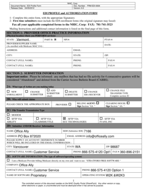 EDI Profile and Authorization Form