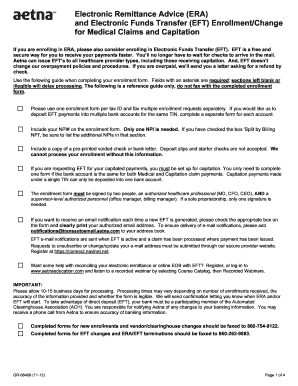 Electronic Remittance Advice and EFT Enrollment Form
