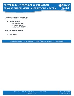 Premera Blue Cross 835 Enrollment Form