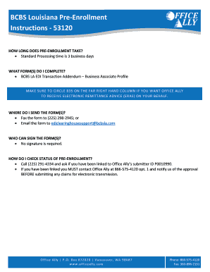 BCBS Louisiana Pre-Enrollment Form
