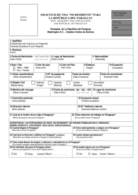 Paraguay Non-Resident Visa Application