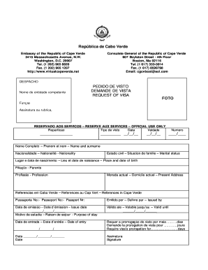 Cape Verde Visa Application Form