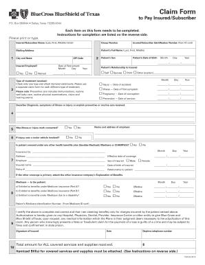 Health Insurance Claim Form