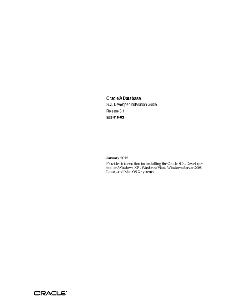 Fillable Online SQL Developer Installation Guide Fax Email Print ...