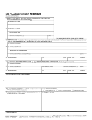 UCC Financing Statement Addendum