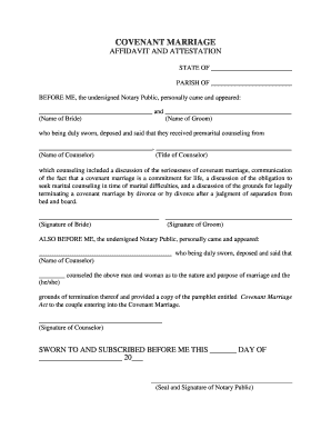 COVENANT MARRIAGE AFFIDAVIT AND ATTESTATION