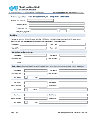 Blue e Registration for Chiropractic Specialists