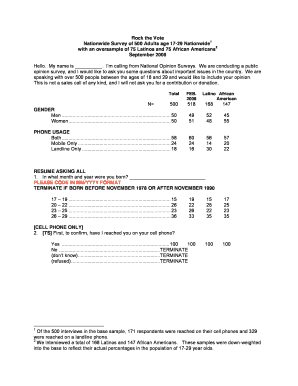 Rock the Vote Survey Form