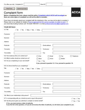 ACCA Complaint Form