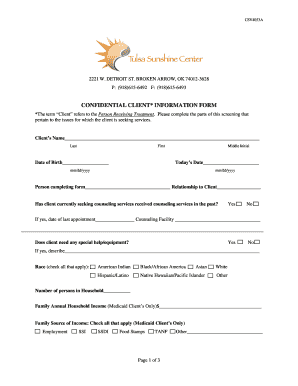 Confidential Client Information Form