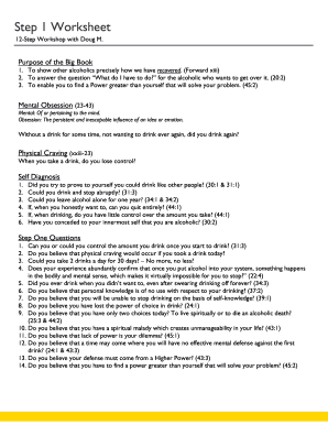 12-Step Workshop Worksheets