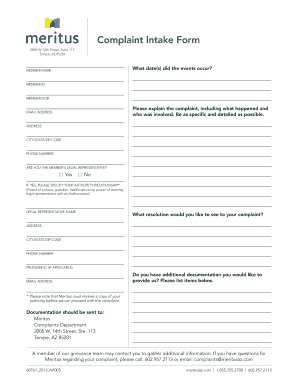 Complaint Intake Form