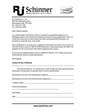 RJ Schinner Marketing Permission Form