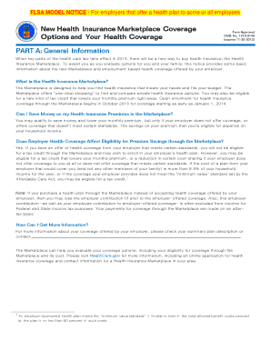 Health Insurance Marketplace Coverage Options Notice