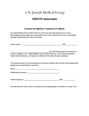 Consent for Medical Treatment of a Minor