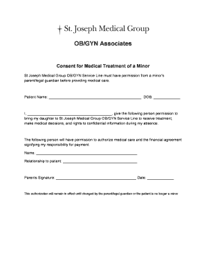 Consent for Medical Treatment of a Minor