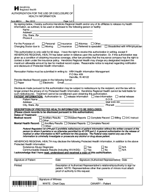 Authorization for Health Information Disclosure