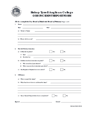 fillable online gateway btac nsw edu ohs incident report form ohs incident report