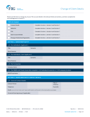 FIIG Client Details Update Form