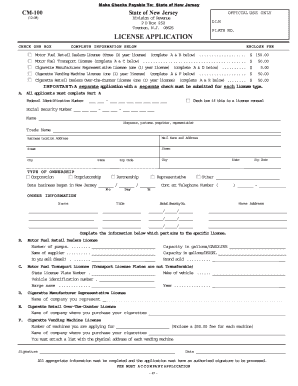 New Jersey License Application